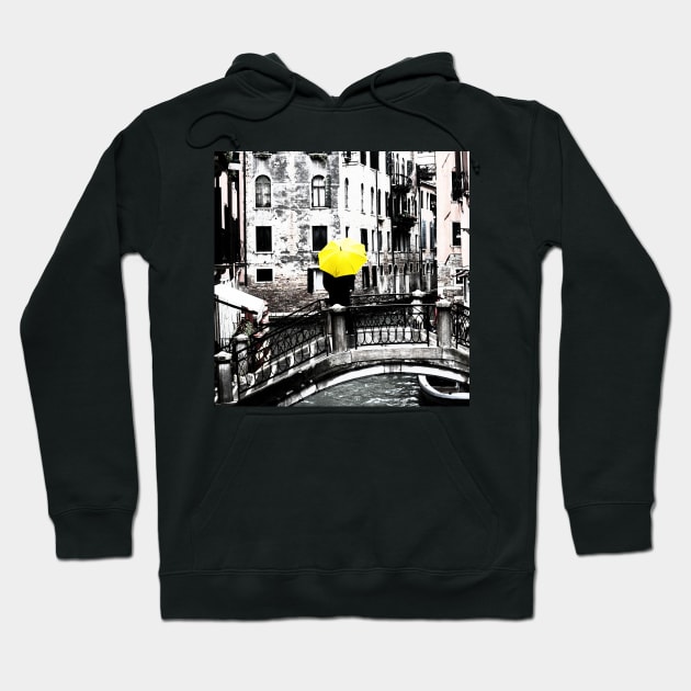 Yellow Umbrella in Venice Hoodie by FlyingDodo